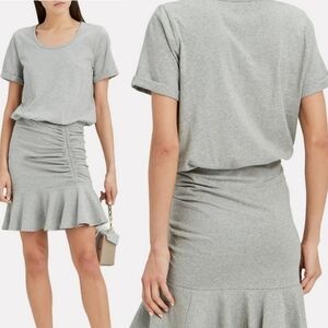 Veronica Beard Pima Ruched Light Grey Mini Dress New Size XS